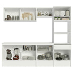 Combo completo de Cocina Topazio Diamante 240 cm 8 Puertas 1 Cajón (Con Mesada) Blanco Madesa