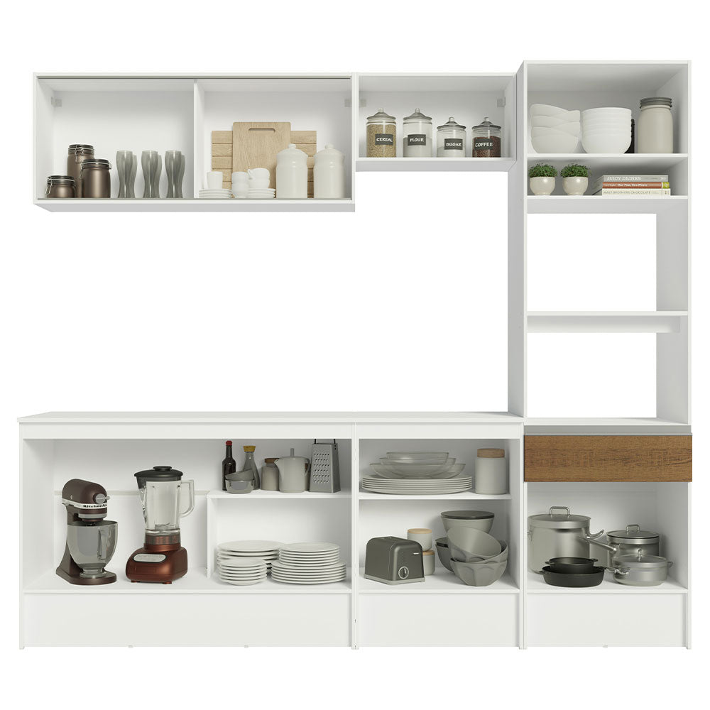 Combo completo de Cocina 240cm Blanco/Marrón Diamante 06