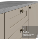 Combo de Cocina Compacta 180 cm Blanco/Crema Vik Madesa 04