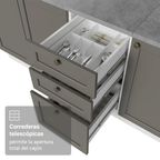 Combo completo de Cocina 270 cm Blanco/Gris Vik Madesa