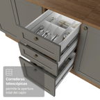 Combo completo de Cocina 270 cm Marrón/Gris Vik Madesa