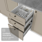 Combo completo de Cocina 270 cm Blanco/Crema Vik Madesa