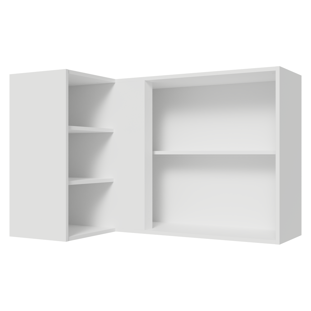Alacena esquinera para dormitorio 1 Puerta y 3 Nichos Blanco Neo