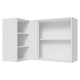 Alacena esquinera para dormitorio 1 Puerta y 3 Nichos Blanco Neo