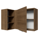 Alacena Esquinera para Dormitorio 1 Puerta y 3 Nichos Marrón Neo Madesa