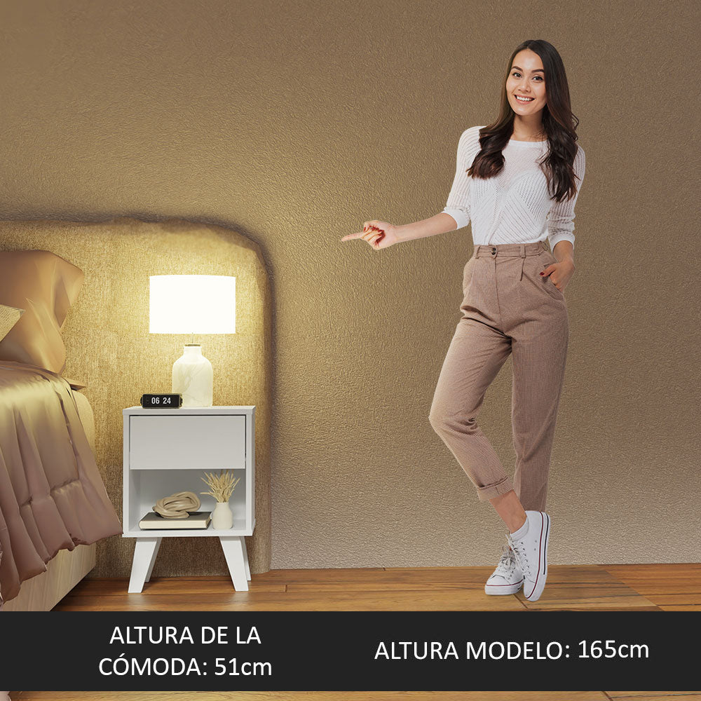 Kit con 2 Mesillas 1 Cajón 3235 Madesa - Blanco