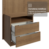 Respaldo de Cama Extensible Tapizado con 2 Mesas de Luz Marrón/Imperial Madesa