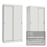 Conjunto 2 Placares 4 Puertas Corredizas Blanco Tokio Madesa