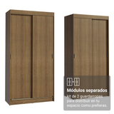 Conjunto 2 Placares 4 Puertas Corredizas Marrón Tokio Madesa
