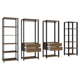 Placard Ropero Modulado Valencia 4 Cajones 258cm Marrón/Negro 01