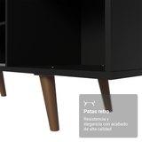 Rack para TV hasta 80 pulgadas, 160 cm, Negro/Marrón con patas Torino Marrón