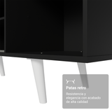 Rack para TV hasta 80 pulgadas, 160 cm de ancho, con patas, Negro/Blanco Torino