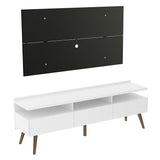 Rack Madesa Londres con Panel para TV hasta 55 Pulgadas Blanco/Negro