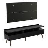 Rack Madesa Londres con Panel para TV hasta 55 Pulgadas Negro