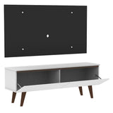Rack Madesa Le Mans con Panel para TV hasta 55 Pulgadas 2 Puetas Blanco/Negro