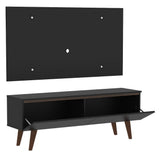 Rack Madesa Le Mans con Panel para TV hasta 55 Pulgadas 2 Puetas Negro