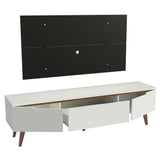 Rack Madesa Reims con Panel para TV hasta 55 Pulgadas 2 Puertas y 1 Cajón Blanco/Negro