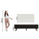 Rack para TV Madesa Reims con Panel de TV hasta 55 Pulgadas 2 Puertas e 1 Cajon Negro/Blanco