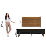 Rack para TV Madesa Reims con Panel de TV hasta 55 Pulgadas 2 Puertas e 1 Cajon Marrón/Negro