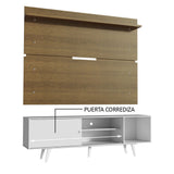 Rack Madesa Dubai con Panel para TV hasta 65 Pulgadas con Patas Blanco/Marrón