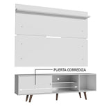 Rack Madesa Dubai con Panel para TV hasta 65 Pulgadas con Patas Blanco/Marrón