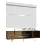 Rack Madesa Dubai con Panel para TV hasta 65 Pulgadas con Patas Marrón/Blanco