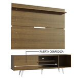 Rack Madesa Dubai con Panel para TV hasta 65 Pulgadas con Patas Marrón/Blanco