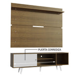 Rack Madesa Dubai con Panel para TV hasta 65 Pulgadas con Patas Marrón/Blanco