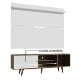 Rack Madesa Dubai con Panel para TV hasta 65 Pulgadas con Patas Marrón/Blanco