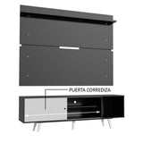 Rack Madesa Dubai con Panel para TV hasta 65 Pulgadas con Patas Negro/Blanco