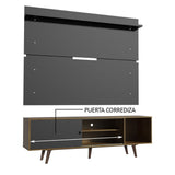 Rack Madesa Dubai con Panel para TV hasta 65 Pulgadas con Patas Marrón/Negro
