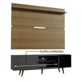 Rack Madesa Dubai con Panel para TV hasta 65 Pulgadas con Patas Negro/Marrón