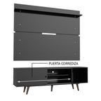 Rack Dubai con Panel de TV hasta 65 Pulgadas 160 cm con Patas Negro/Marrón Madesa