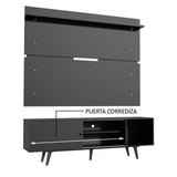 Rack Madesa Dubai con Panel para TV hasta 65 Pulgadas con Patas Negro/Marrón