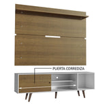 Rack Madesa Dubai con Panel para TV hasta 65 Pulgadas con Patas Blanco/Marrón
