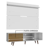 Rack Madesa Dubai con Panel para TV hasta 65 Pulgadas con Patas Blanco/Marrón