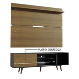 Rack Madesa Dubai con Panel para TV hasta 65 Pulgadas con Patas Negro/Marrón