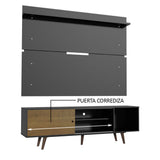 Rack Madesa Dubai con Panel para TV hasta 65 Pulgadas con Patas Negro/Marrón