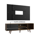 Rack Madesa Dubai con Patas y Panel para TV hasta 58 Pulgadas Marrón/Negro