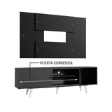 Rack Madesa Dubai con Patas y Panel para TV hasta 58 Pulgadas Negro/Negro
