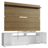 Rack Madesa Cancun con Panel para TV hasta 65 Pulgadas Blanco/Marrón