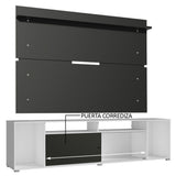 Rack Madesa Cancun con Panel para TV hasta 65 Pulgadas Blanco/Negro