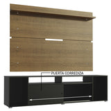 Rack Madesa Cancun con Panel para TV hasta 65 Pulgadas Negro/Marrón
