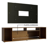 Rack Madesa Cancun con Panel para TV hasta 58 Pulgadas Marrón/Negro