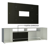 Rack Madesa Cancun con Panel para TV hasta 58 Pulgadas Blanco/Negro
