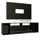 Rack Madesa Cancun con Panel para TV hasta 58 Pulgadas Negro