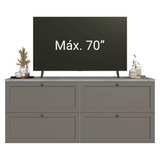 Rack para TV hasta 70 pulgadas, 160cm, 4 cajones, Blanco/Gris Vik 04