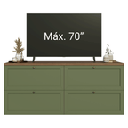 Rack para TV hasta 70 Pulgadas 160 cm 4 Cajones Marrón/Verde Vik Madesa