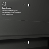 Rack con Panel para TV hasta 60 Pulgadas 180 cm con Patas Negro/Marrón Reims Madesa