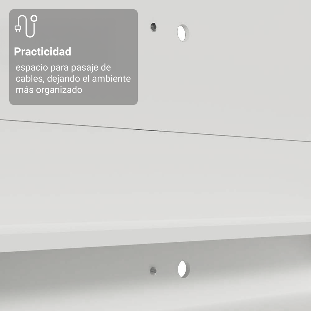 Rack con Panel para TV hasta 60 Pulgadas 180 cm con Patas Blanco/Marrón Cancun Madesa